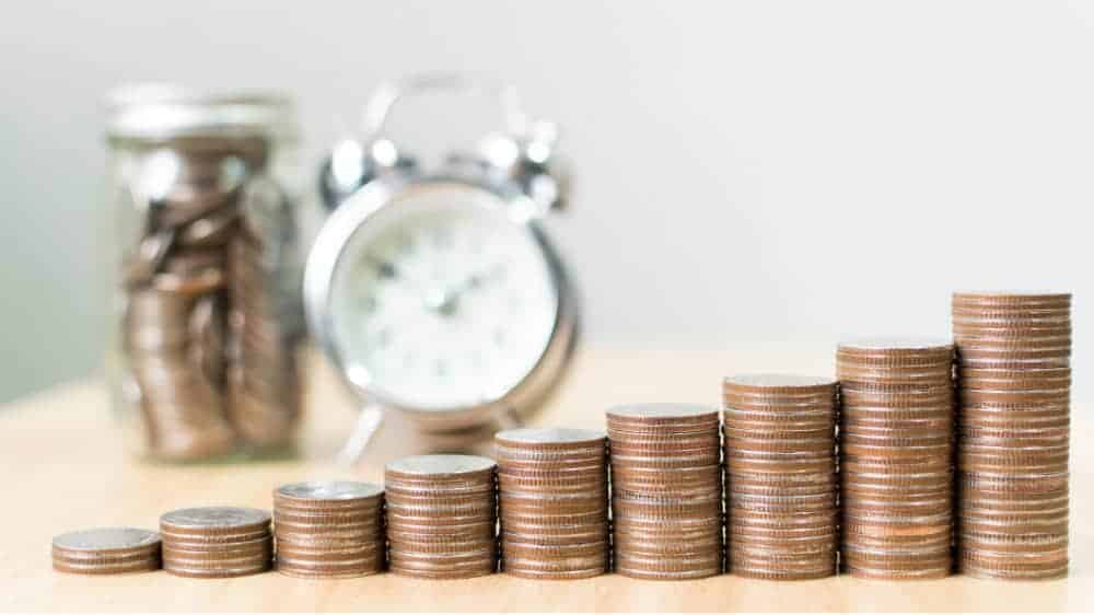 STACKED COINS DEPICTING MONEY GROWTH