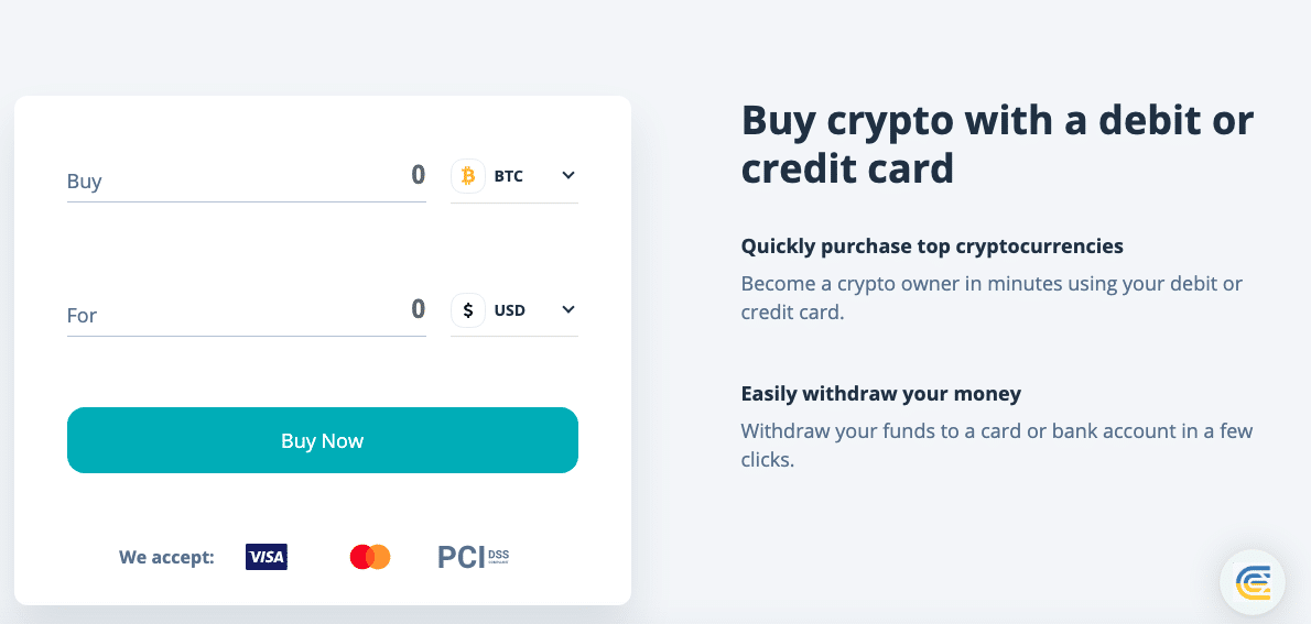 cex.io: screenshot of how buying cryptocurrency works