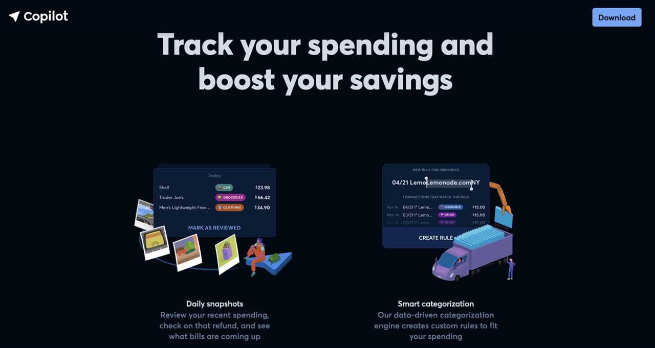 Copilot Review: track your spending screenshot