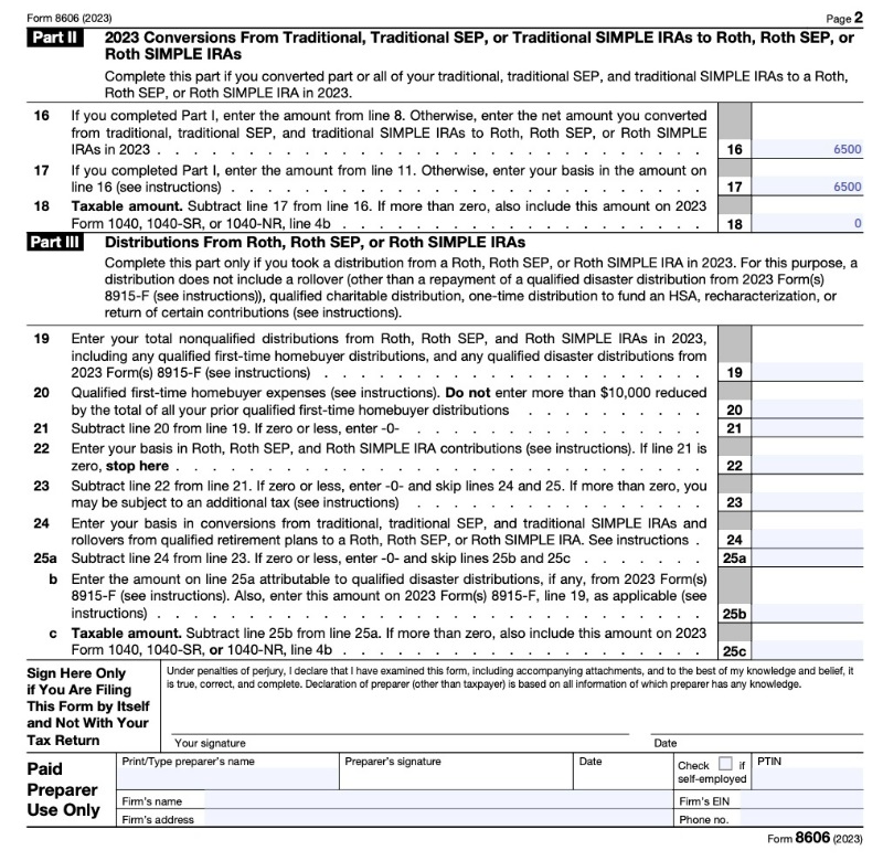 backdoor roth ira form 8606 page 2