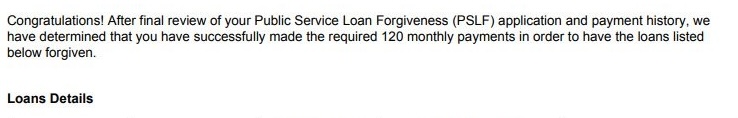 FedLoan PSLF Award Letter PSLF Final Discharge Letter | Source: The College Investor