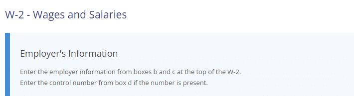 Screenshot of Jackson Hewitt's W-2 section