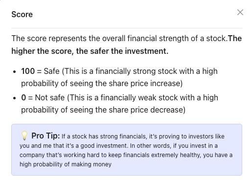 Tykr stock rating screenshot